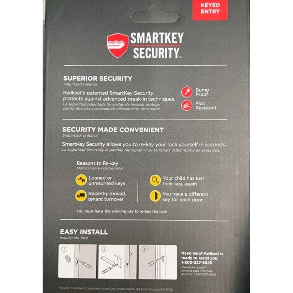 Kwikset Tripoli Matte Black Exterior Keyed Entry Door Handle Smart Key